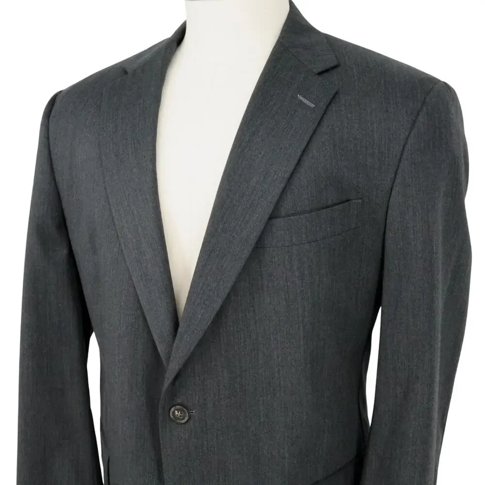 Hart Schaffner Marx 1887 Sport Coat Mens 44R Gray Wool Jacket Blazer Preppy